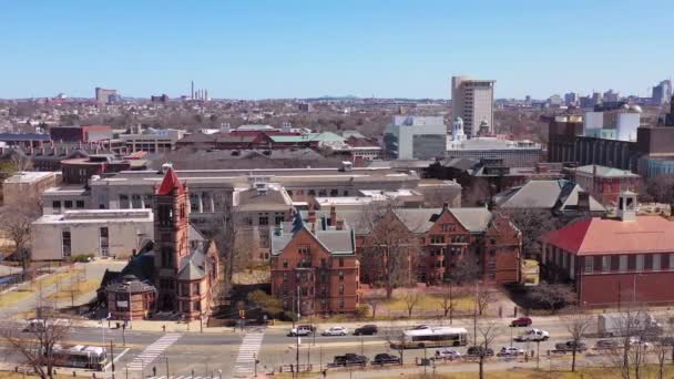 Luftaufnahme Über Dem Campus Der Harvard University Und Der Harvard — Stockvideo
