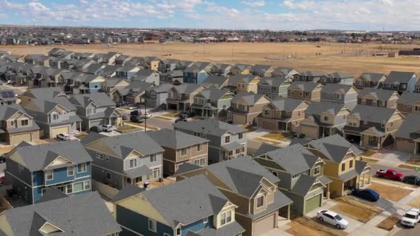 Good Aerial Neighborhood Identical Homes Construction Suburbs — Stock Video