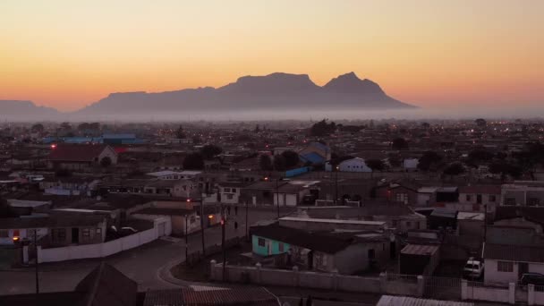 Spectacular Aerial Township South Africa Vast Poverty Ramshackle Huts Night — Stock Video