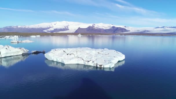 Krásný Vzduch Nad Ledovci Arktidě Jokulsarlon Ledovcová Laguna Islandu — Stock video