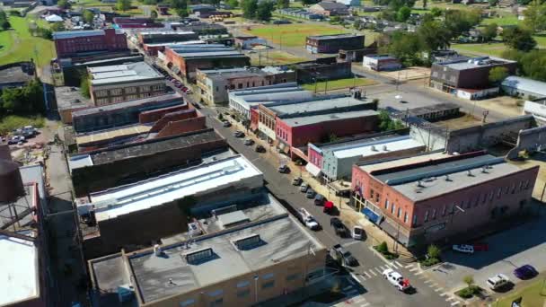 Aéreo Torno Cidade West Helena Arkansas Pequeno Pobre Abandonado Degradado — Vídeo de Stock