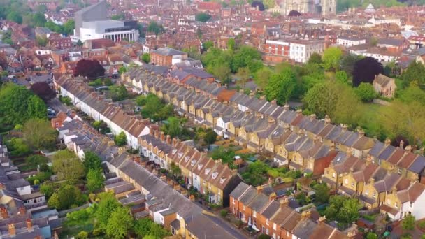 Canterbury Şehri Katedrali Üzerinde Güzel Bir Anten Kent Birleşik Krallık — Stok video