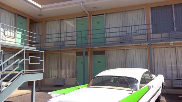 Martin Luther King Nisan 1968 Suikasta Uğradığı Lorraine Motel Dışı — Stok video