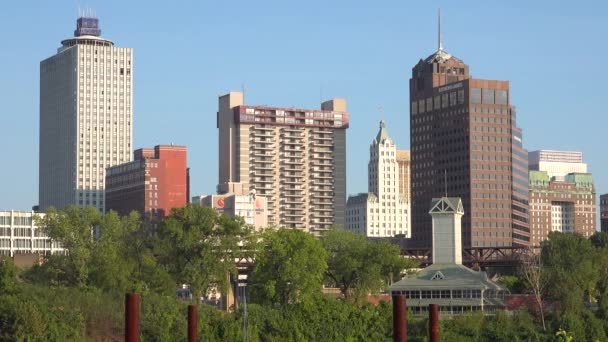 Establecimiento Tiro Del Centro Ciudad Distrito Negocios Memphis Tennessee — Vídeo de stock