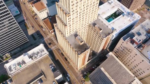 Good Aerial Downtown Memphis Tennessee High Rises Skyscrapers Businesses Skyline — Stock Video