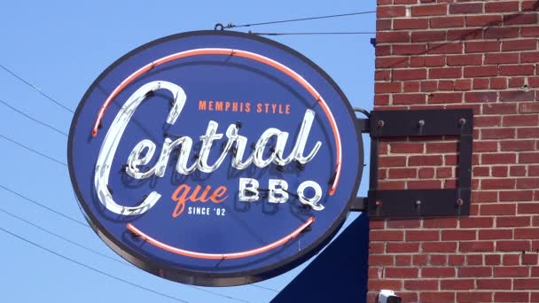 Ustanowienie Ogólnego Stylu Memphis Grill Restauracja Znak — Wideo stockowe