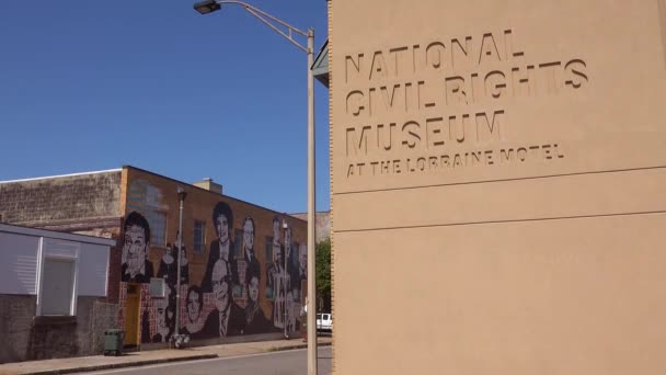 Establecimiento Plano Del Museo Nacional Derechos Civiles Memphis Tennessee — Vídeo de stock