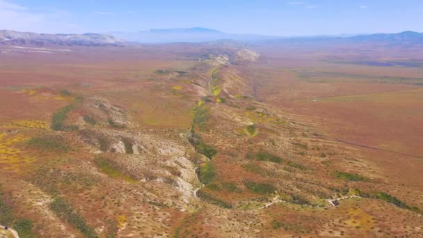 Zeer Goede Antenne Van San Andreas Fault Aardbeving Breuklijn Loopt — Stockvideo