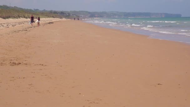 Очистка Пляжа Омаха Нормандии Франция Место Вторжения Союзников Время Второй — стоковое видео
