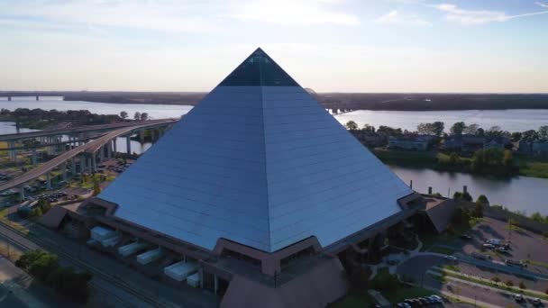 Good Aerial Shot Memphis Pyramid Downtown Business District Memphis Tennessee — Stock Video