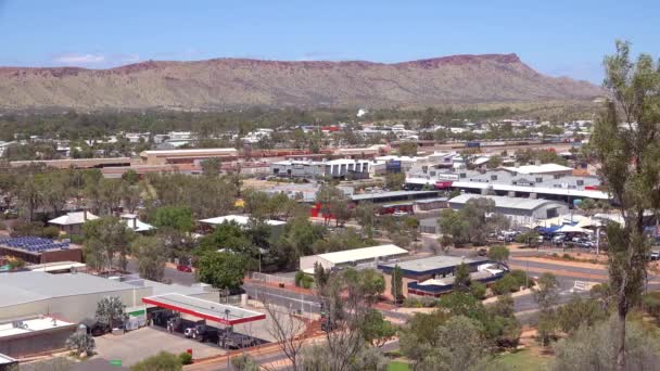 Καθιέρωση Στιγμιότυπου Του Alice Springs Κεντρική Επιχειρηματική Περιοχή Στο Κέντρο — Αρχείο Βίντεο