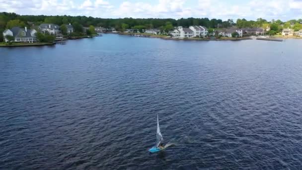 Aerial Kite Boarder Luxury Homes Real Estate Mansions Ross Barnett — Vídeo de stock