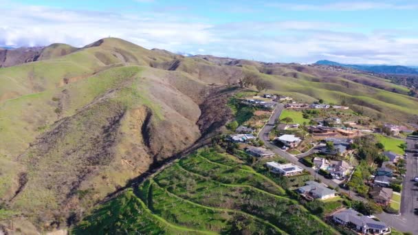 2020 Aerial Pacific Coastal Green Hills Mountains Ventura California Including — Stock Video