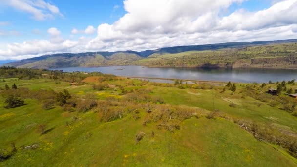 Vista Aérea Del Río Columbia Noroeste Pacífico — Vídeo de stock