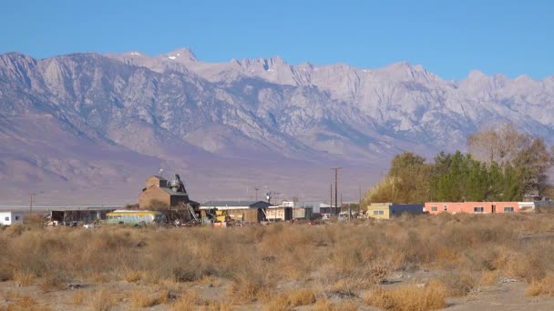 2019 Een Kleine Run Door Stad Keeler Californië Owens Valley — Stockvideo