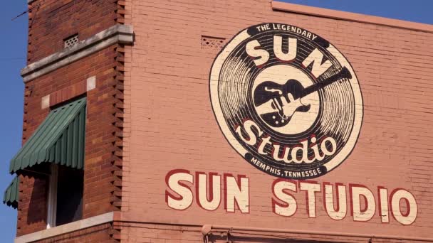 Memphis Marca Sun Recording Music Studio Building Elvis Presley Started — Vídeo de stock