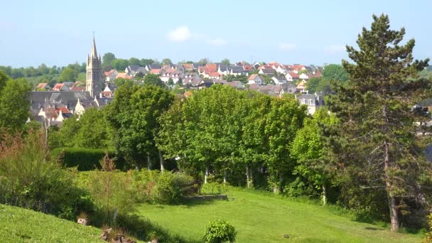 Fransız Day Kıyı Kasabası Arromanches Normandiya — Stok video
