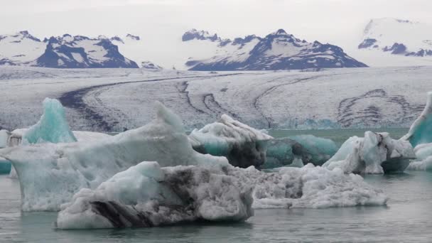 Přejděte Přes Obrovskou Tající Ledovcovou Lagunu Jokulsarlonu Islandu — Stock video