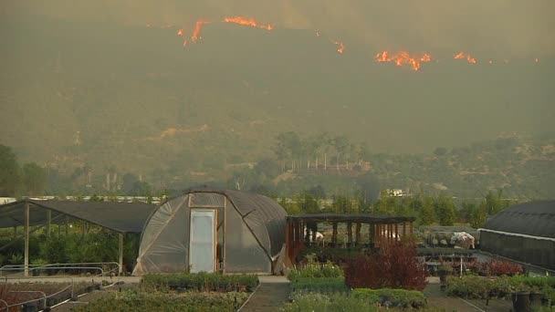 2017 Thomas Fire Elszabadul Kaliforniai Carpenteria Mögötti Hegyekben — Stock videók