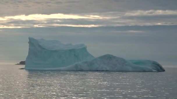Ett Isberg Flyter Arktis — Stockvideo