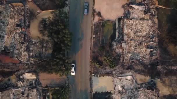 Aeronáutica Sobre Colinas Destruídas Pelo Fogo Ventura Califórnia Após Incêndio — Vídeo de Stock