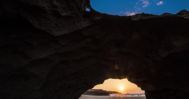 Timelapse Bakom Båge Tropisk Strand Molokai Hawaii — Stockvideo