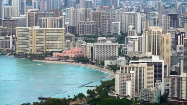 Waikiki Beach Hoteles Honolulu Hawaii — Vídeos de Stock