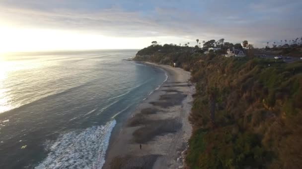 Uma Bela Antena Acima Costa Califórnia Norte San Diego — Vídeo de Stock