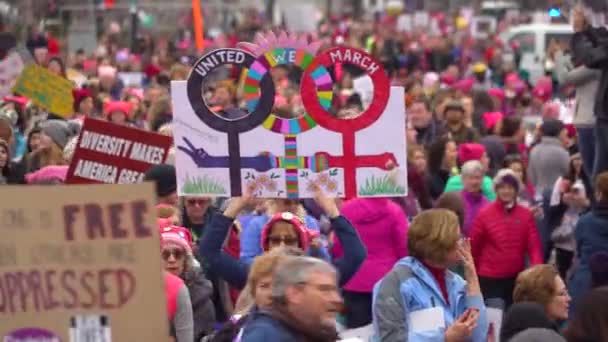 Demonstranten Halten Während Trump Kundgebungen Washington — Stockvideo