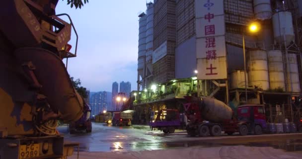 Inclinez Vous Dans Quartier Industriel Extérieur Hong Kong Cimenterie — Video