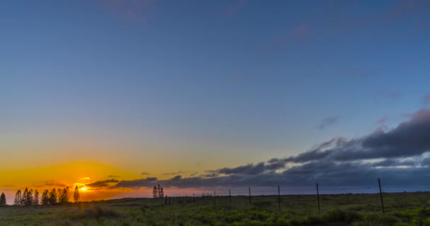 Nuvens Tropicais Lindas Movem Timelapse Horizonte Enquanto Sol Põe — Vídeo de Stock