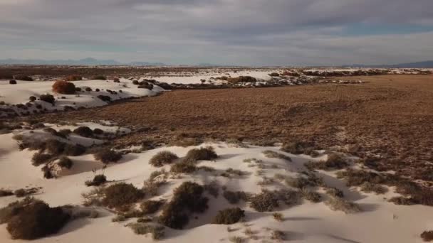 Volo Sul Deserto Monumento Nazionale White Sands New Mexico — Video Stock