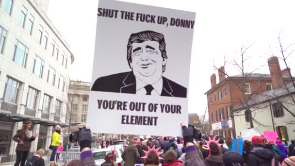 Enormi Folle Manifestanti Fanno Strada Attraverso Washington Una Massiccia Manifestazione — Video Stock