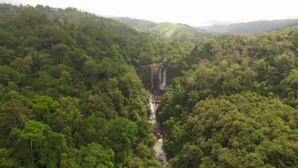 Prachtige Antenne Boven Nauyaca Waterval Costa Rica — Stockvideo