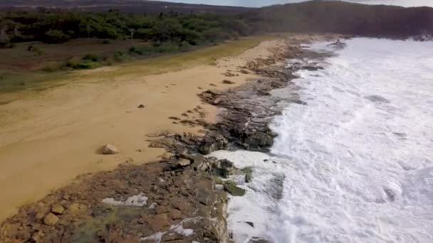 Légi Felvétel Kephui Beach Felett Lassítva Molokai Hawaii — Stock videók