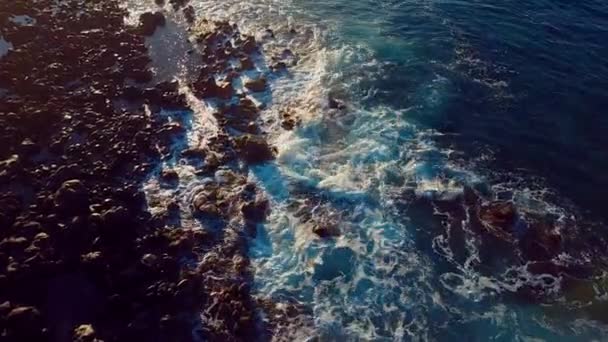 ภาพถ ายทางอากาศท สวยงามเหน าเทอร ควอยส โมโลไคฮาวาย — วีดีโอสต็อก