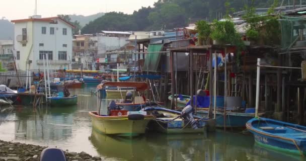 Establecimiento Tiro Desde Pueblo Pesquero Tia Hong Kong China — Vídeos de Stock