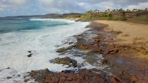 Aéreo Sobre Kephui Beach Câmera Lenta Molokai Havaí — Vídeo de Stock