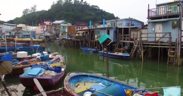 Etablera Skott Från Tia Fiskeby Hong Kong Kina — Stockvideo