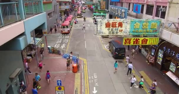 Inclinazione Fino Rivelare Strade Trafficate Hong Kong Cina — Video Stock