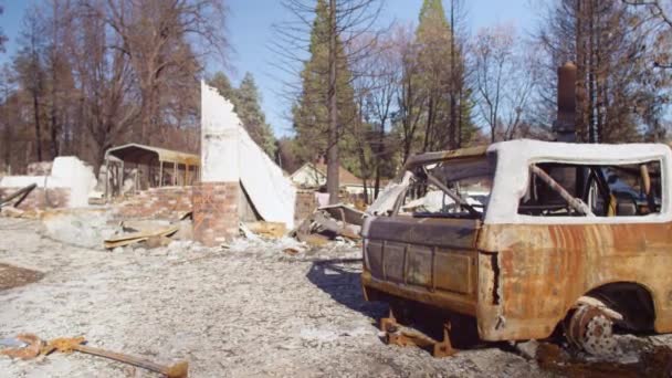 2018年 拍摄大火后摧毁加州天堂的场景 — 图库视频影像