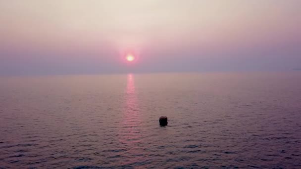 Luchtfoto Boven Een Kleine Duikboot Voor Kust Van Monkey Bay — Stockvideo