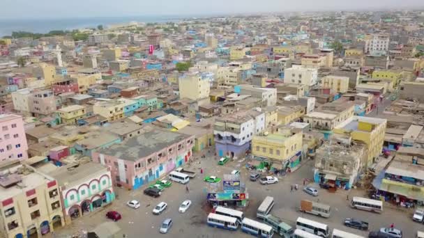 Boa Antena Sobre Centro Cidade Djibuti Somália Norte África — Vídeo de Stock