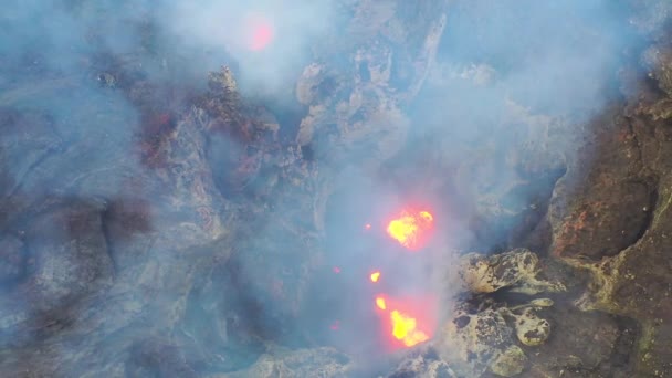 2019 Vuelo Espectacular Sobre Volcán Yasur Lava Erupción Volcánica Isla — Vídeo de stock