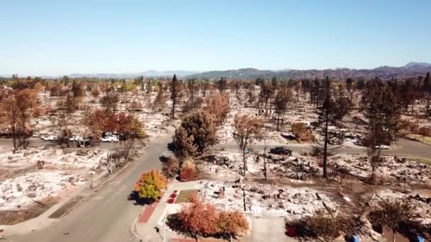 Impactante Antena Devastación Por Incendio Santa Rosa Tubbs 2017 Que — Vídeos de Stock