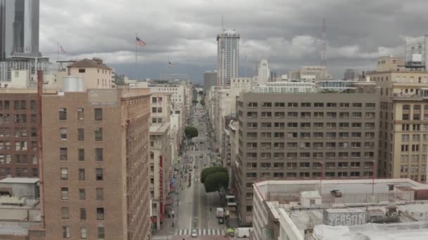 Aérien Des Rues Abandonnées Vides Los Angeles Pendant Épidémie Virus — Video