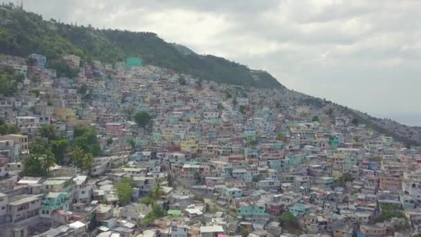 Incredibile Antenna Sopra Baraccopoli Favela Baraccopoli Nel Quartiere Cite Soleil — Video Stock