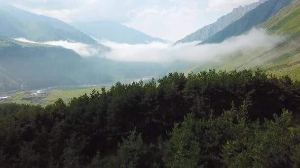 2019 Antenne Eines Flusses Durch Die Landschaft Der Republik Georgien — Stockvideo