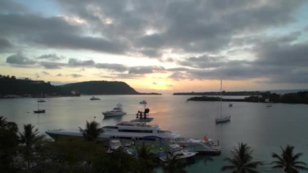 2019 Lapso Tempo Iates Barcos Por Favor Porto Port Vila — Vídeo de Stock