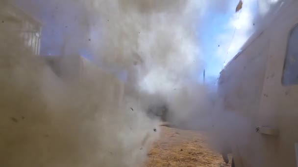 Rpg Raketdriven Granat Skjuts Irak Eller Afghanistan Kriget Denna Simulering — Stockvideo